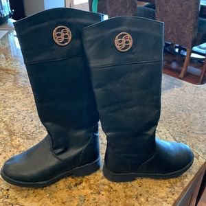 Girls knee high Bebe black boots size 1